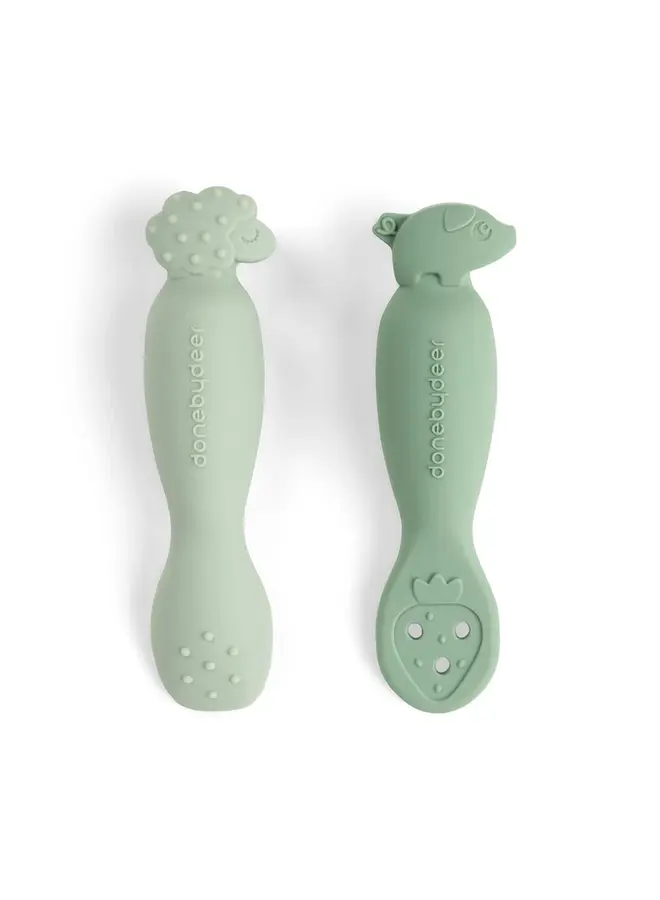 Learning spoon set Tiny farm Green