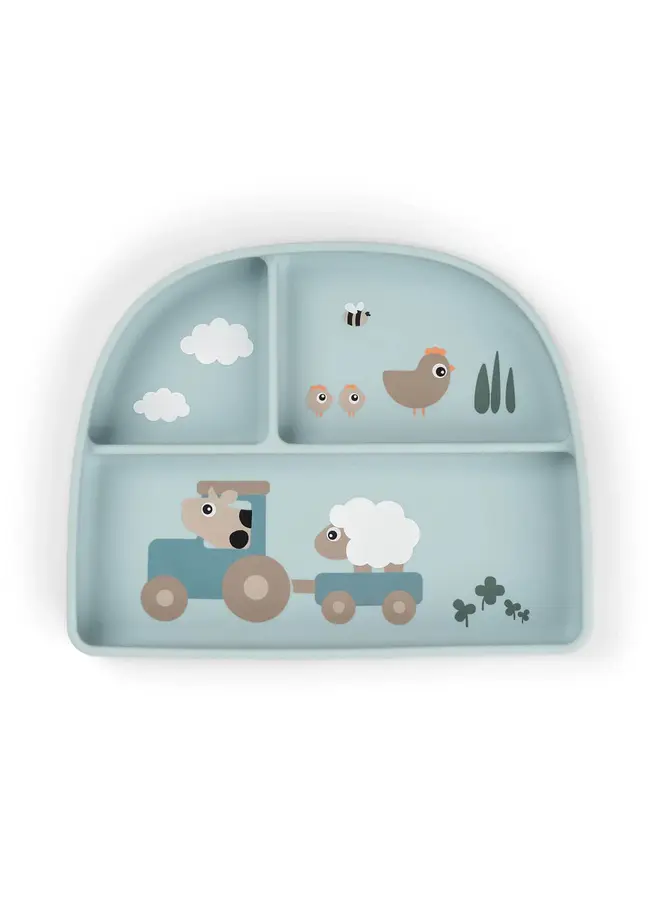 Stick&Stay compartment plate Tiny Farm Blue