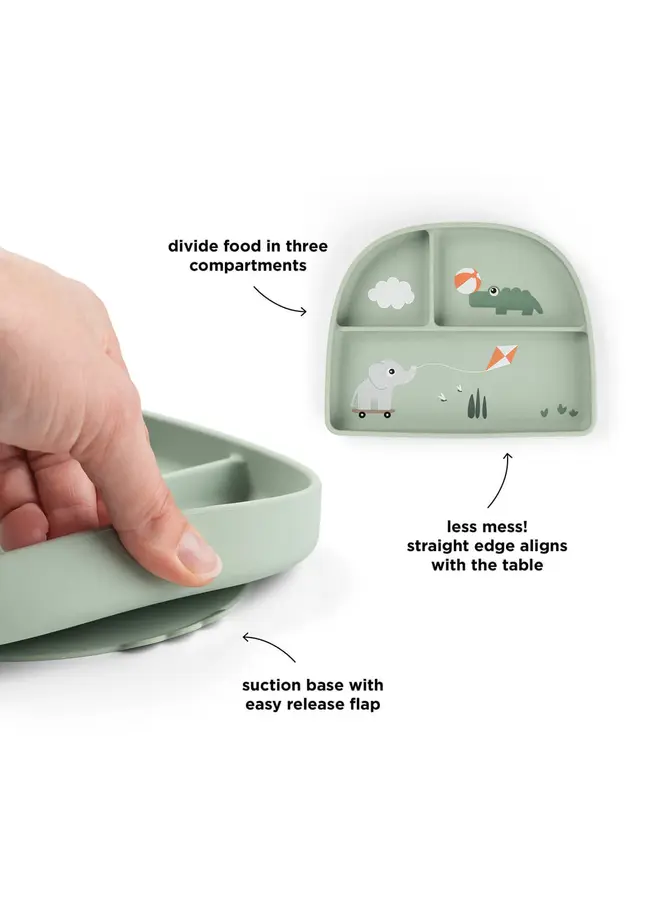 Stick&Stay compartment plate - Playground Green