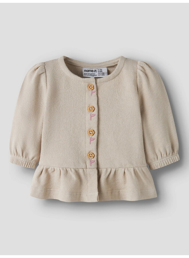 NBFLEAH LS SWEAT CARD – WHITE