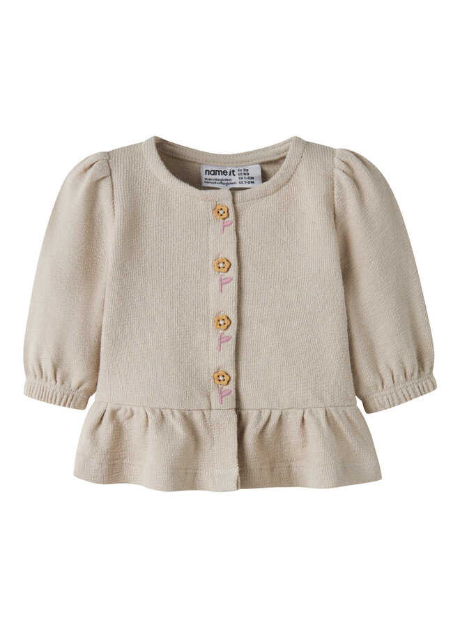 NBFLEAH LS SWEAT CARD – WHITE