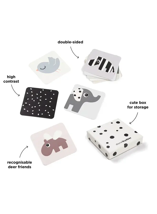 Done by Deer - Baby contrast card 10-pack Deer friends