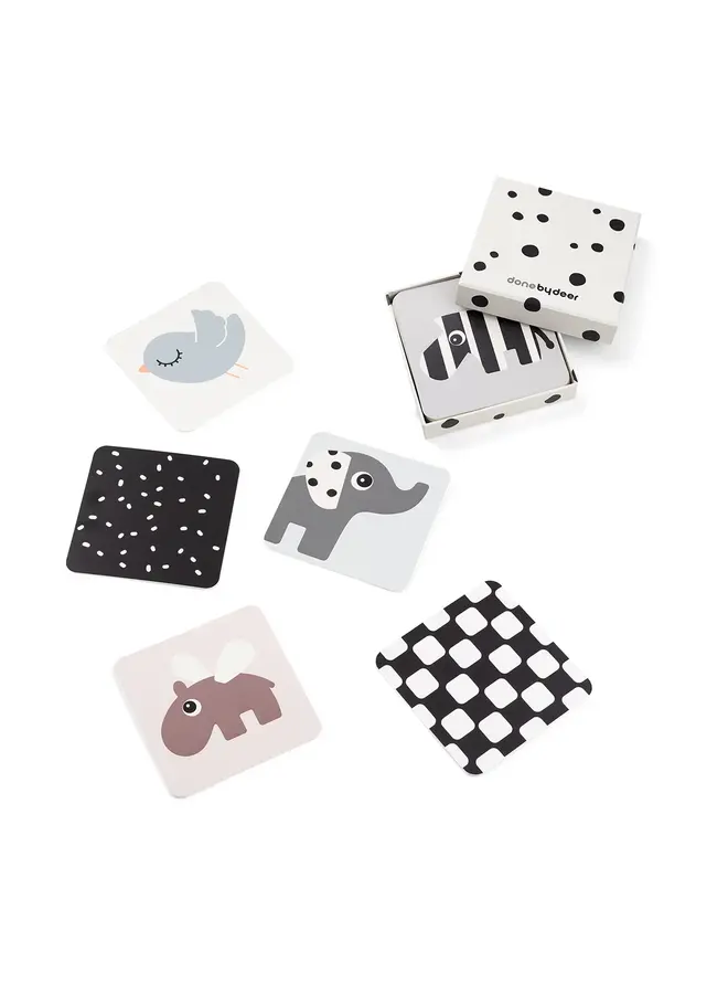 Done by Deer - Baby contrast card 10-pack Deer friends
