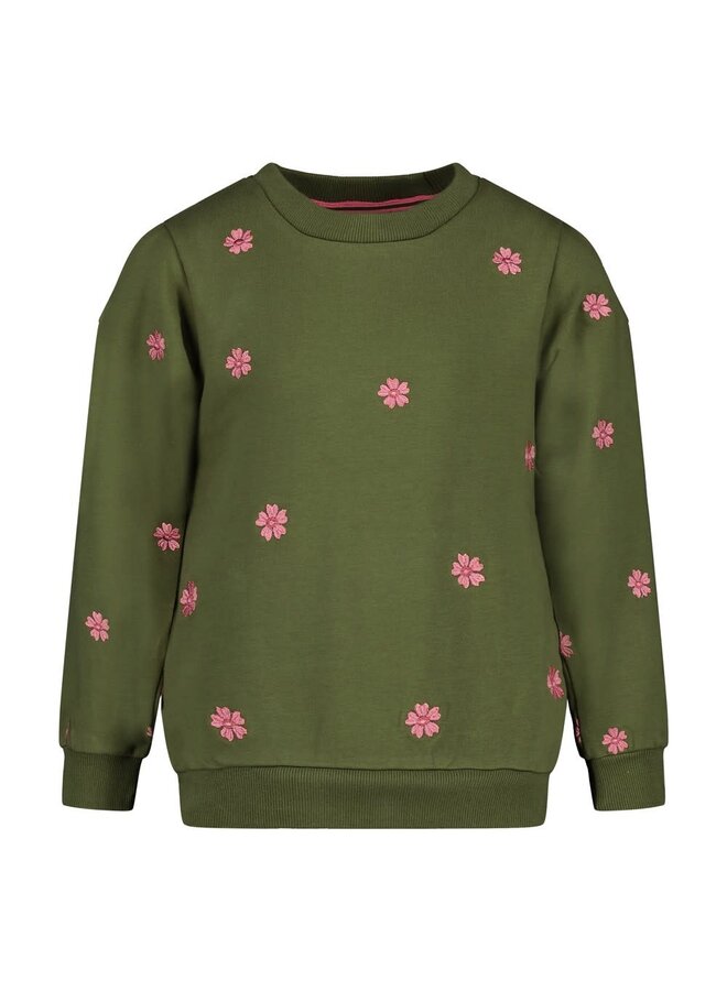 Sweater met borduursels - Moon Flowers