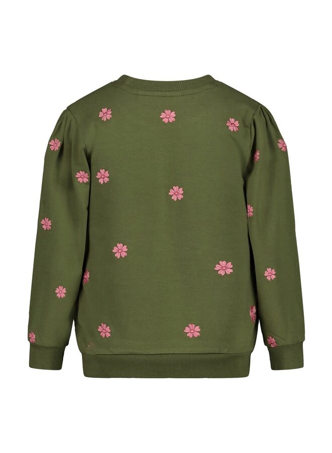 Sweater met borduursels - Moon Flowers