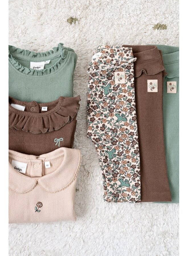 Legging pointelle rib - Lucky Bloombird | Bruin