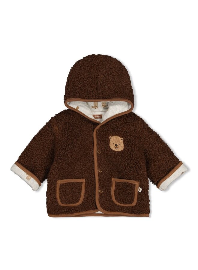 Omkeerbaar teddy jasje met capuchon - Tiny Timber Tales