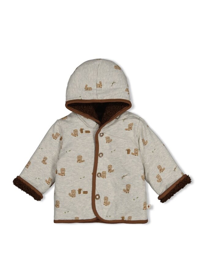 Omkeerbaar teddy jasje met capuchon - Tiny Timber Tales