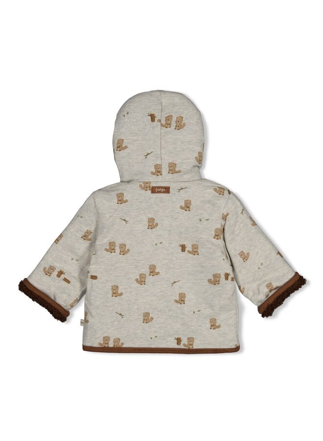 Omkeerbaar teddy jasje met capuchon - Tiny Timber Tales