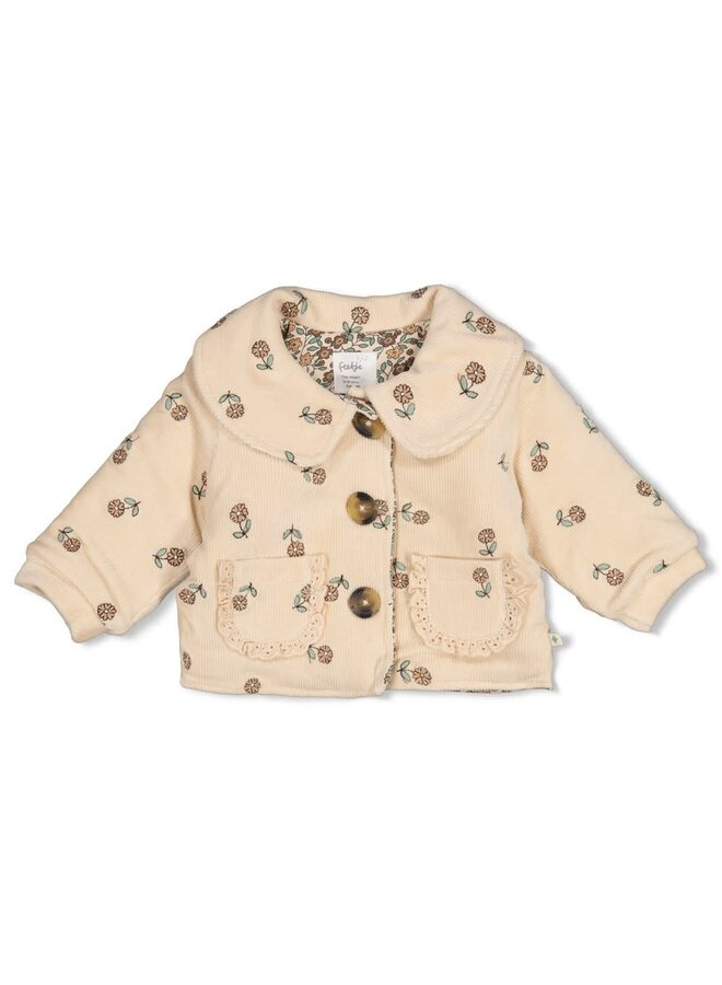 Jasje velours rib met borduursels - Lucky Bloombird
