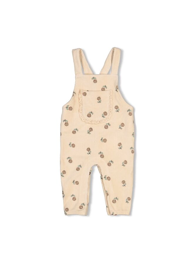 Tuinbroek velours rib met borduursels - Lucky Bloombird