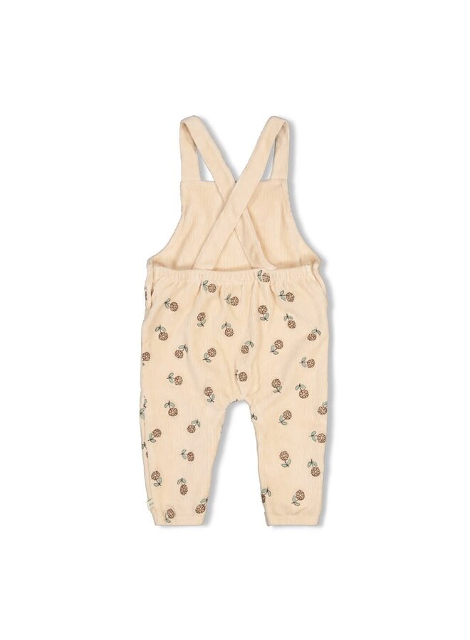 Tuinbroek velours rib met borduursels - Lucky Bloombird