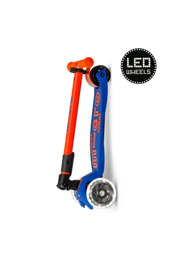 Maxi Micro Step Inklapbaar LED | Blauw/Oranje Neon 5-12 jaar