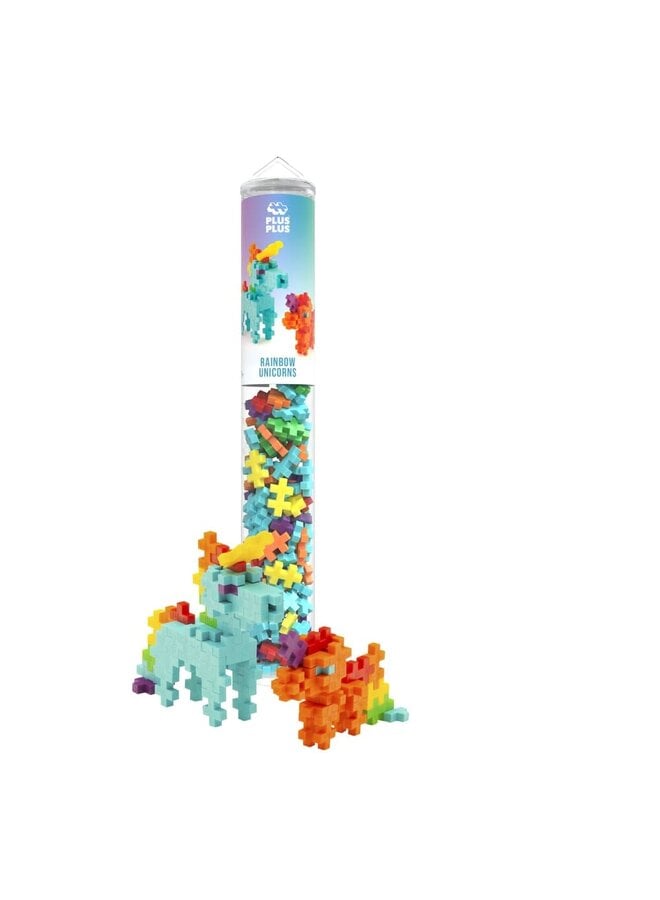 Plus-Plus | Rainbow Unicorns Tube - 100 stuks