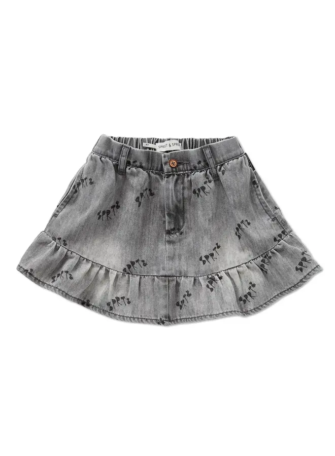 Grey denim skirt
