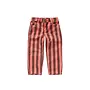 Straight denim pants stripes red