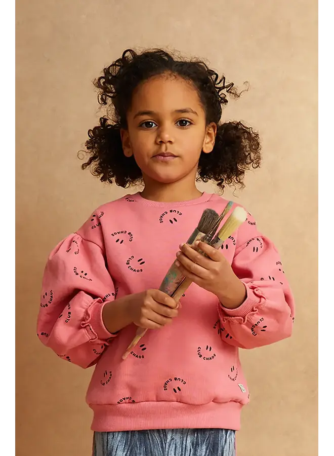 Sweatshirt Club Chaos print pink