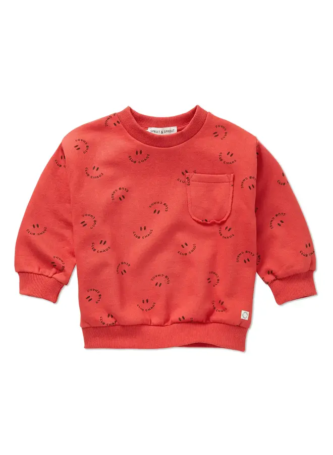 Sweatshirt Club Chaos print | Vivid red