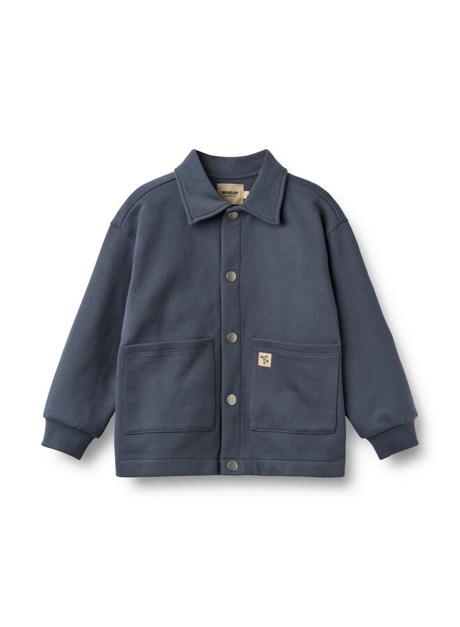 Sweat Jacket L/S Carmine | Grey Blue