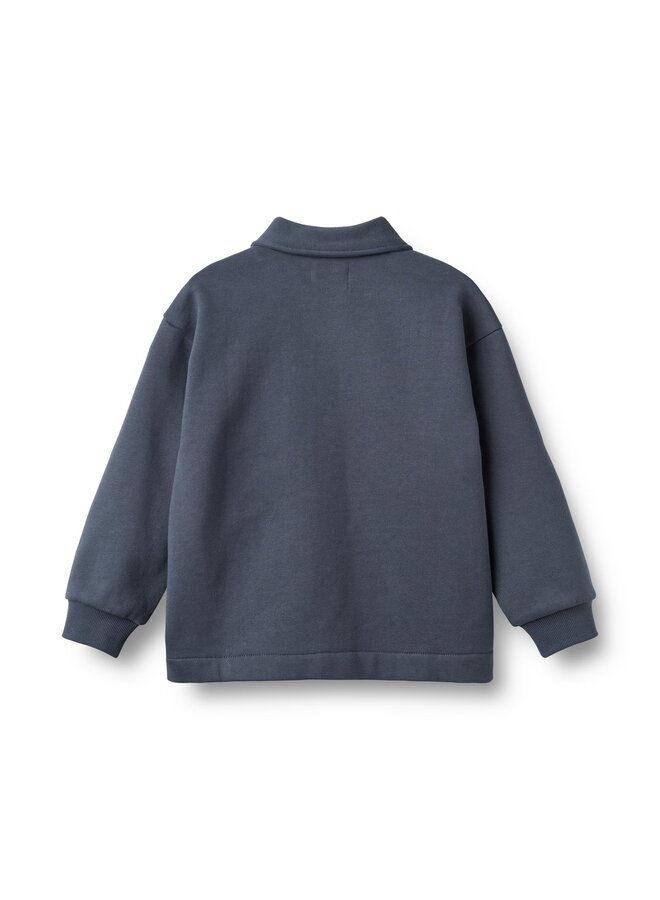 Sweat Jacket L/S Carmine | Grey Blue