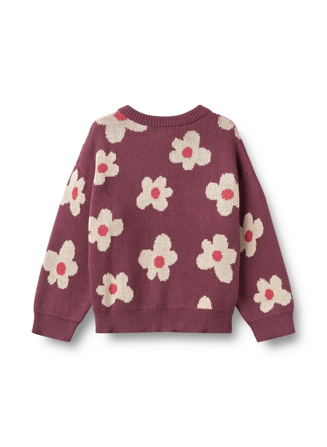 Jacquard Cardigan Alvilda | Eggplant