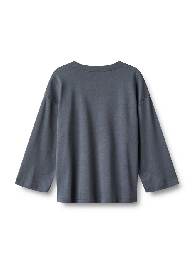 T-shirt L/S Axe Print | Grey Blue