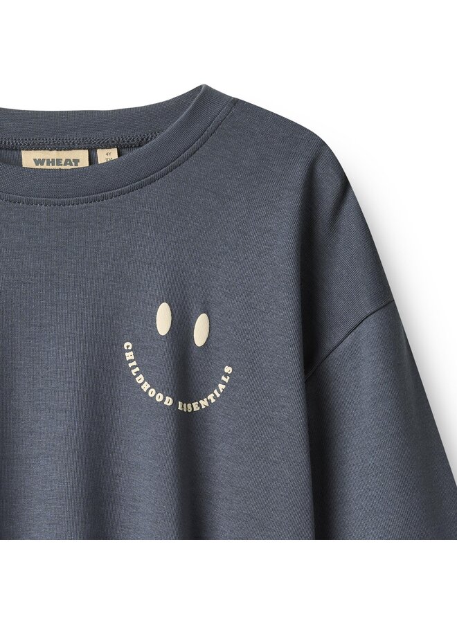 T-shirt L/S Axe Print | Grey Blue