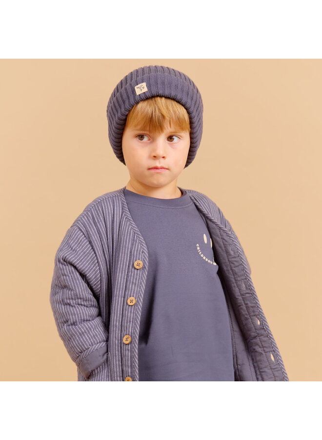 T-shirt L/S Axe Print | Grey Blue