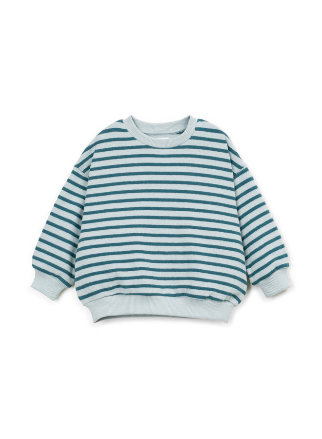 STRIPED JERSEY SWEATER CYANOTYPE