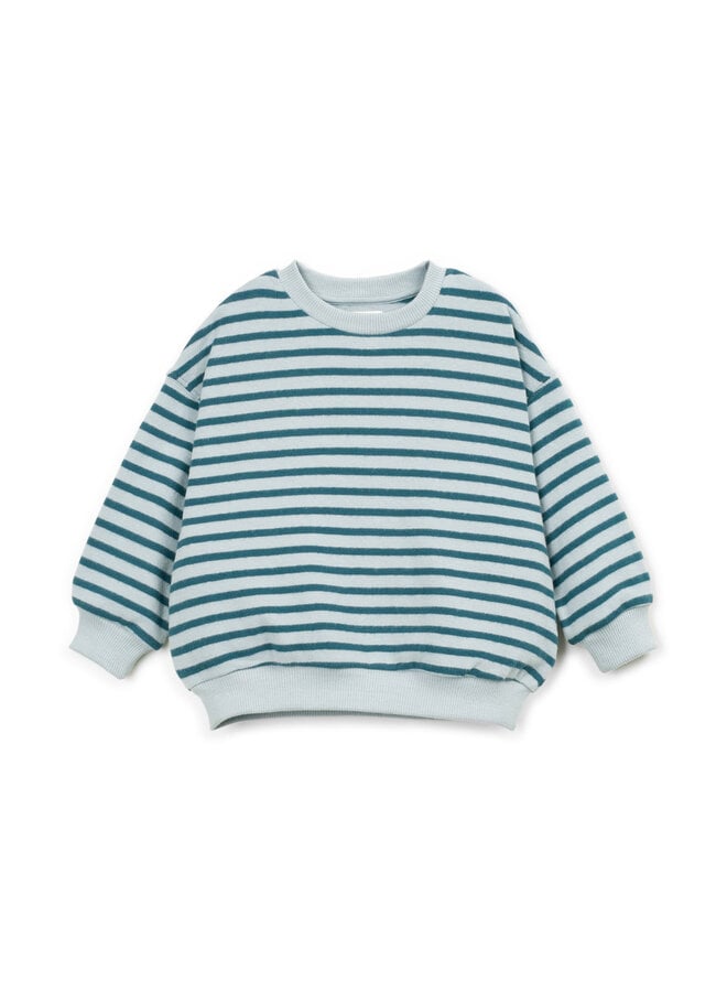 STRIPED JERSEY SWEATER CYANOTYPE