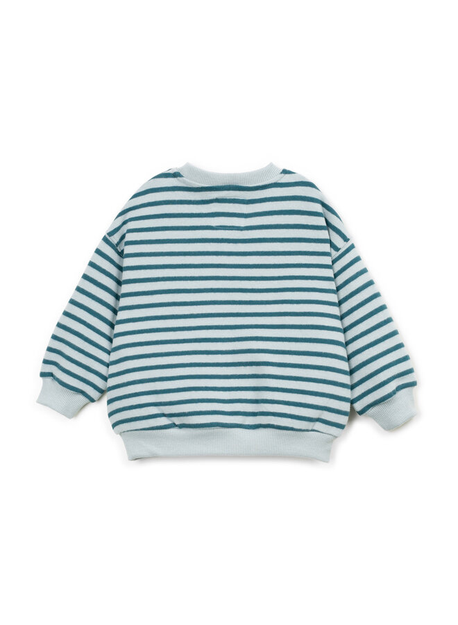STRIPED JERSEY SWEATER CYANOTYPE