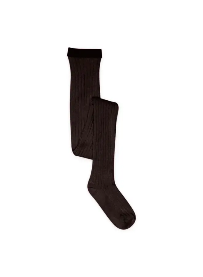 Cotton rib tights 541 | Dark Brown