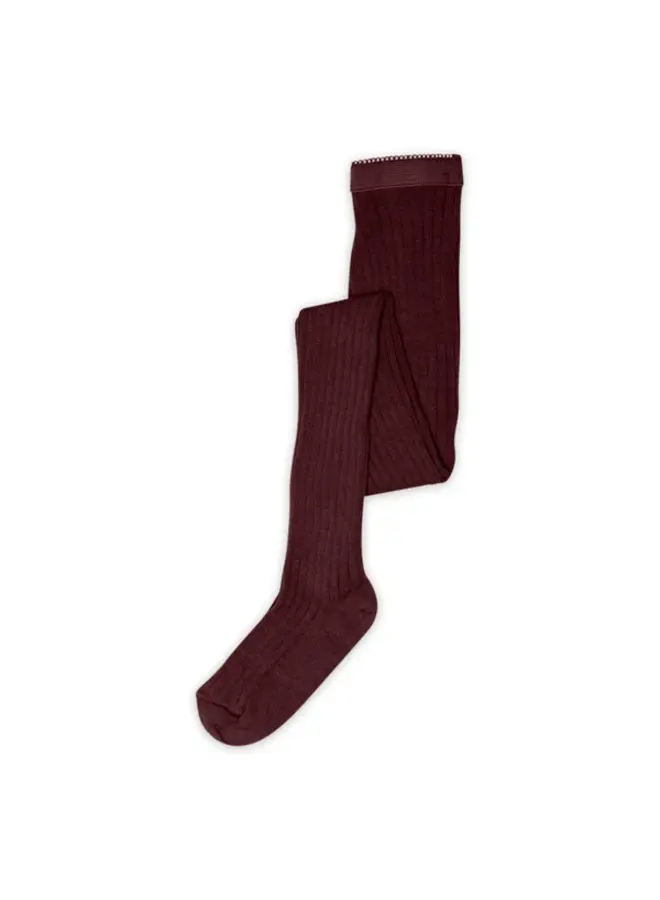 Cotton rib tights 36 | Grape Skin