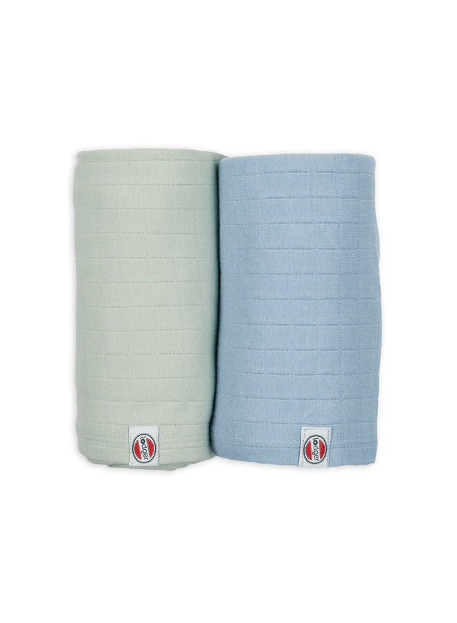 Swaddle 2- pack Solid | Peppermint/Blue Fogg