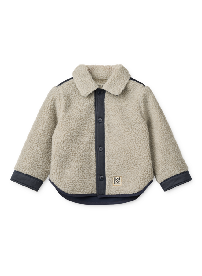 Elian Pile Overshirt | Mist / Classic navy