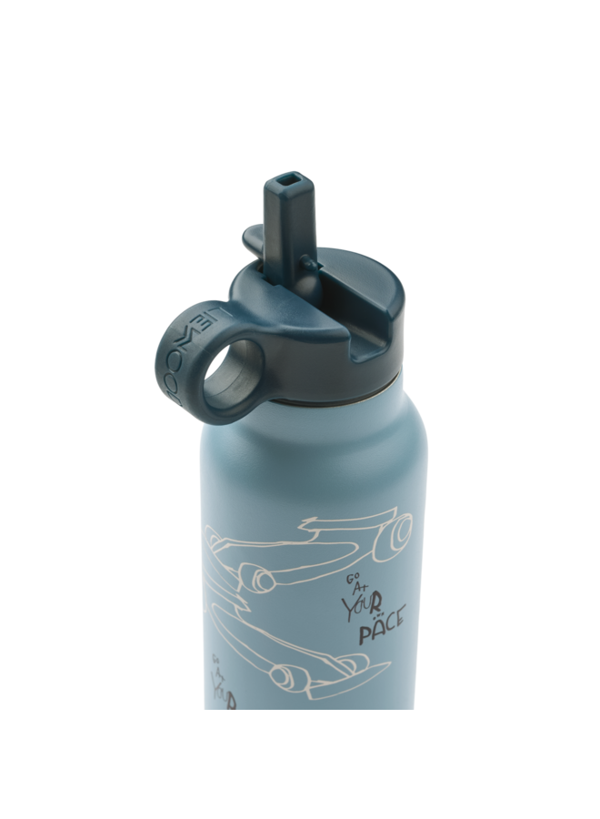 Falk Water Bottle 350 ml | Race cars / Beach blue