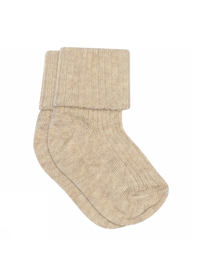 Cotton Rib B Socks 108 | Beige Melange