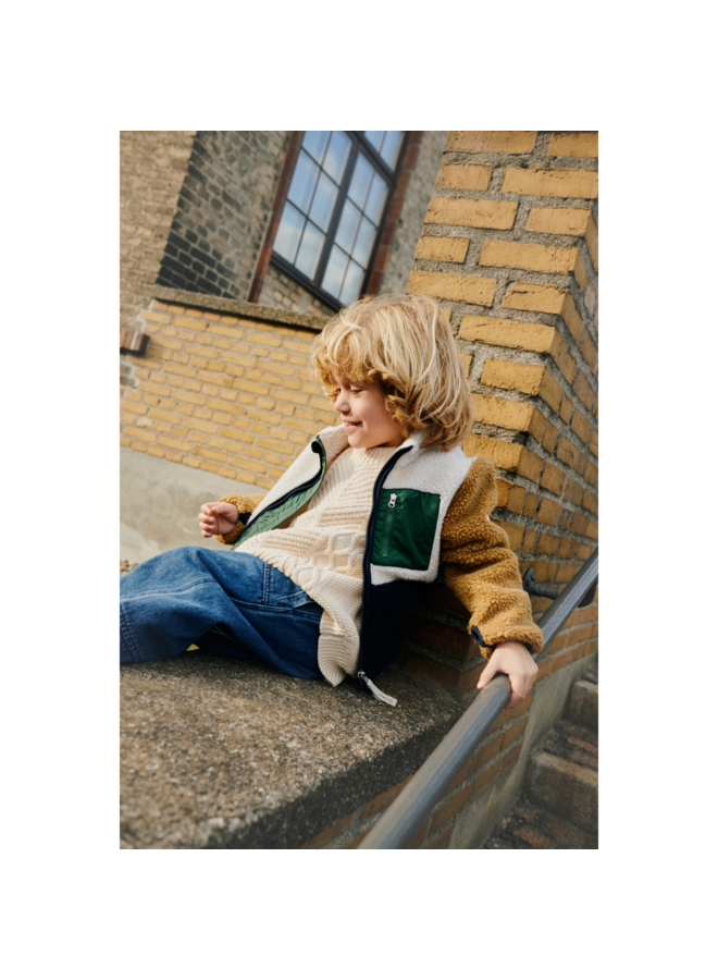 Nolan Pile Jacket - Classic navy multi mix