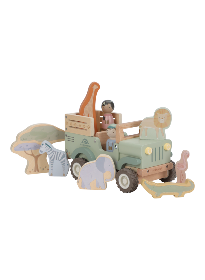 Little Dutch | Houten Safari Auto Met Dieren