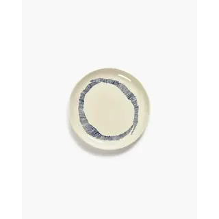 Serax FEAST Breakfast Plate White Swirl Blue Stripes