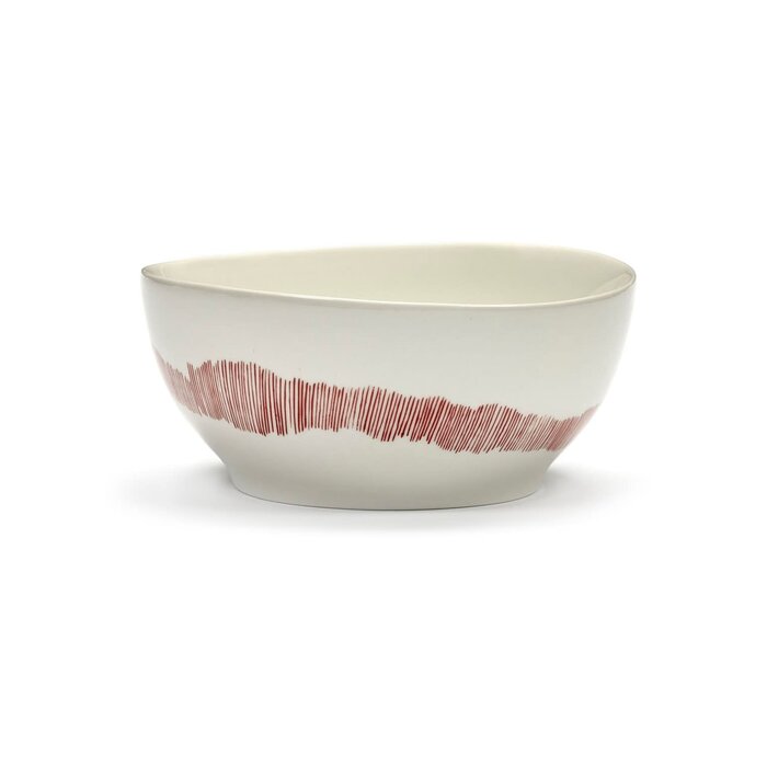 Serax FEAST Bowl S White  - Stripes Red