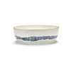 FEAST - White Swirl-Stripes Blue - Saladeschaal 28,5 cm