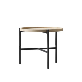 Cross Table Ø50 cm - Black/Oak