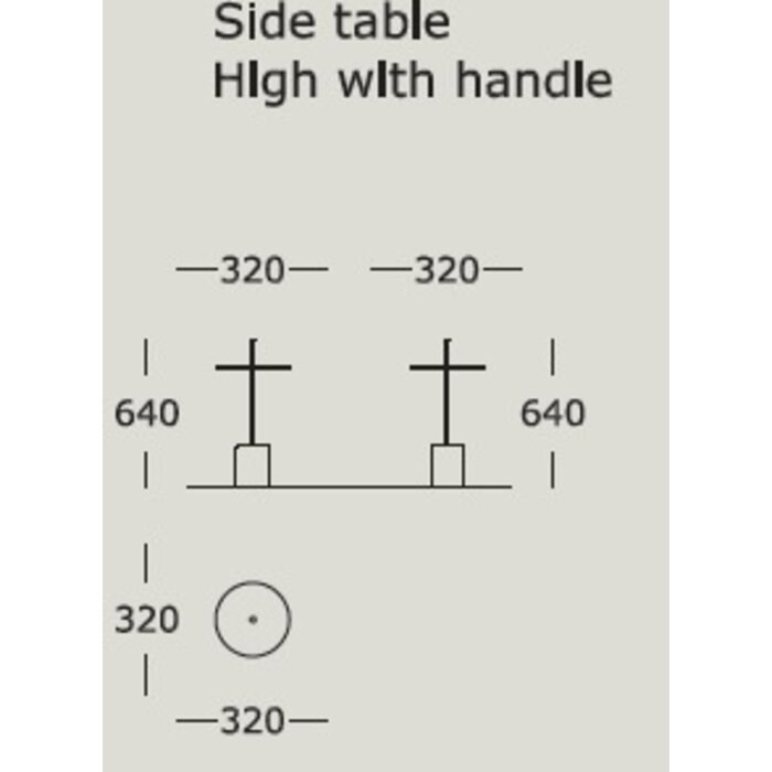 Wendelbo Calibre Side table High with handle - Black
