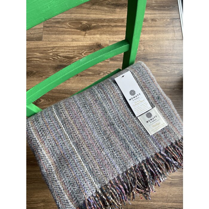 McNutt of Donegal Plaid Grey Heritage Tweed 200 x 145 cm