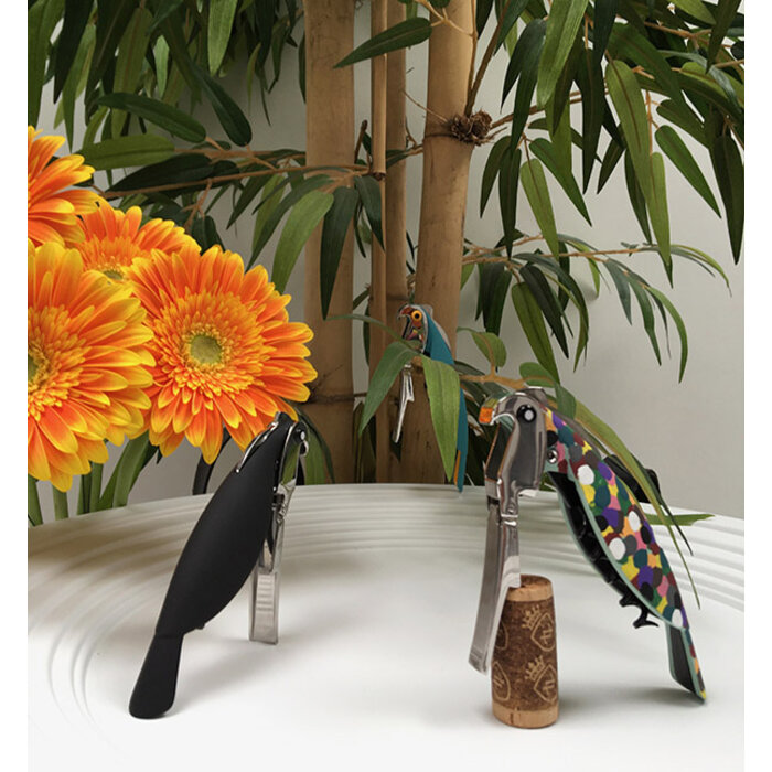 Alessi Parrot Kelnersmes/Kurkentrekker Black