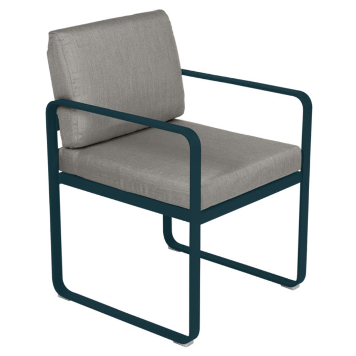 Fermob Bellevie Dining Armchair Grey Taupe Cushion