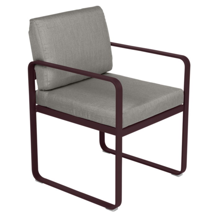 Fermob Bellevie Dining Armchair Grey Taupe Cushion