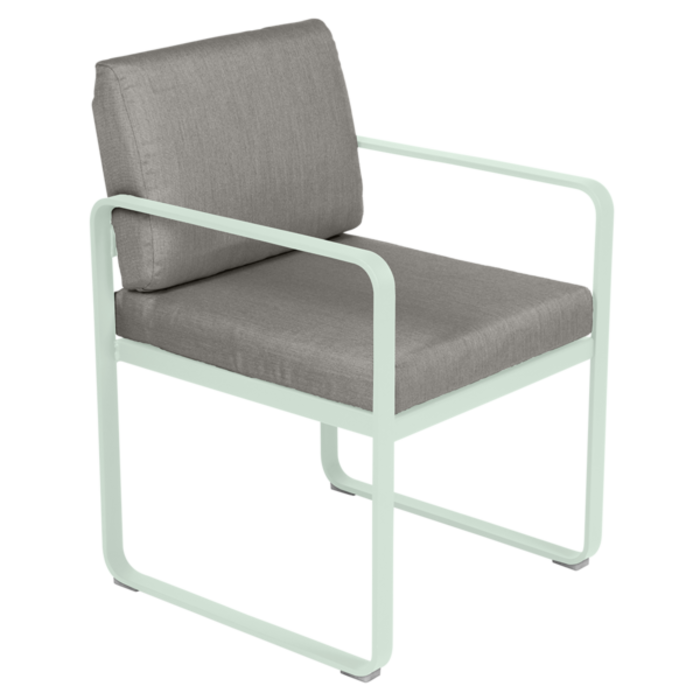 Fermob Bellevie Dining Armchair Grey Taupe Cushion