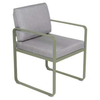 Fermob Bellevie Dining Armchair Flannel Grey Cushion